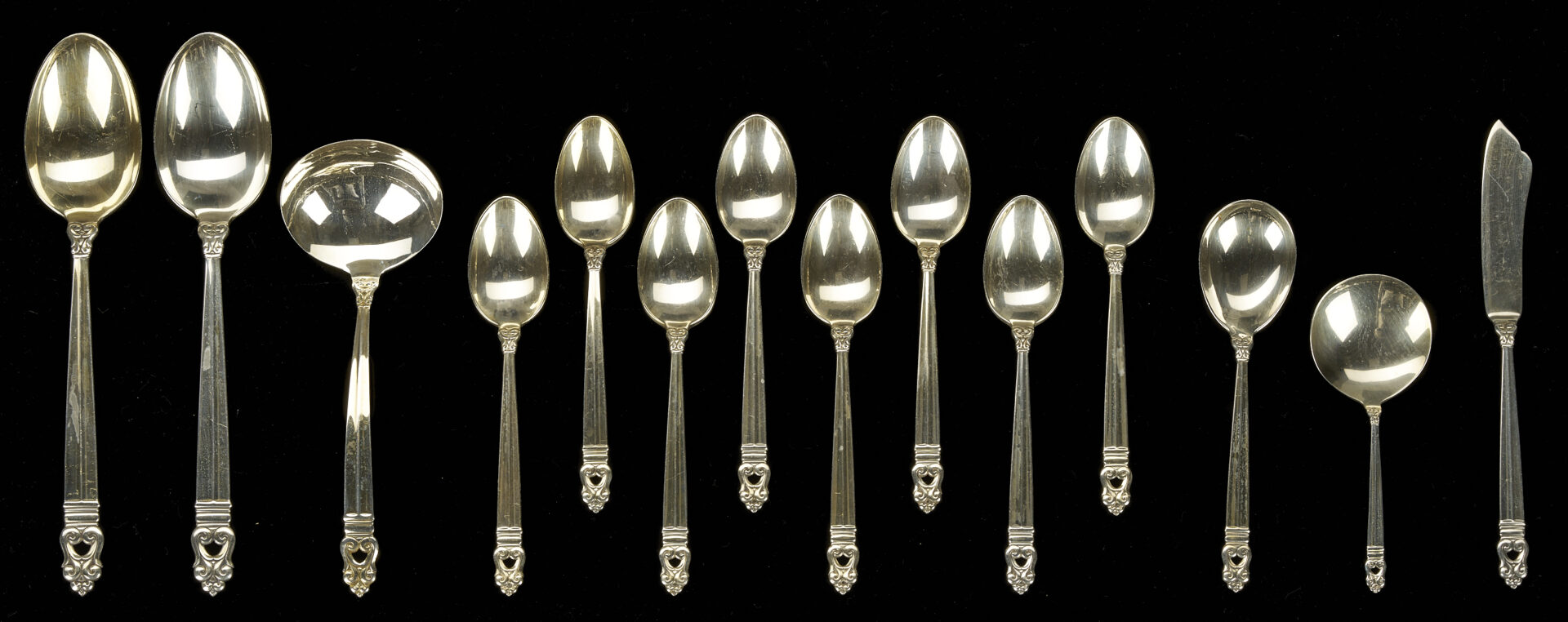 Lot 336: 40 Pcs. International Royal Danish Sterling Silver