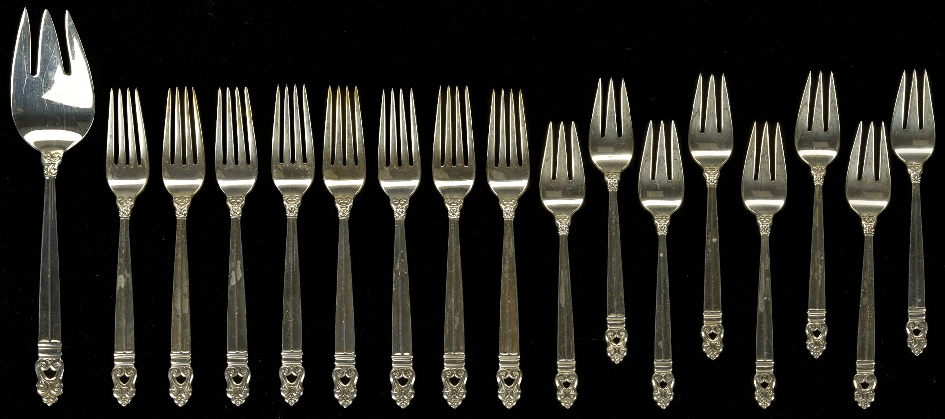 Lot 336: 40 Pcs. International Royal Danish Sterling Silver