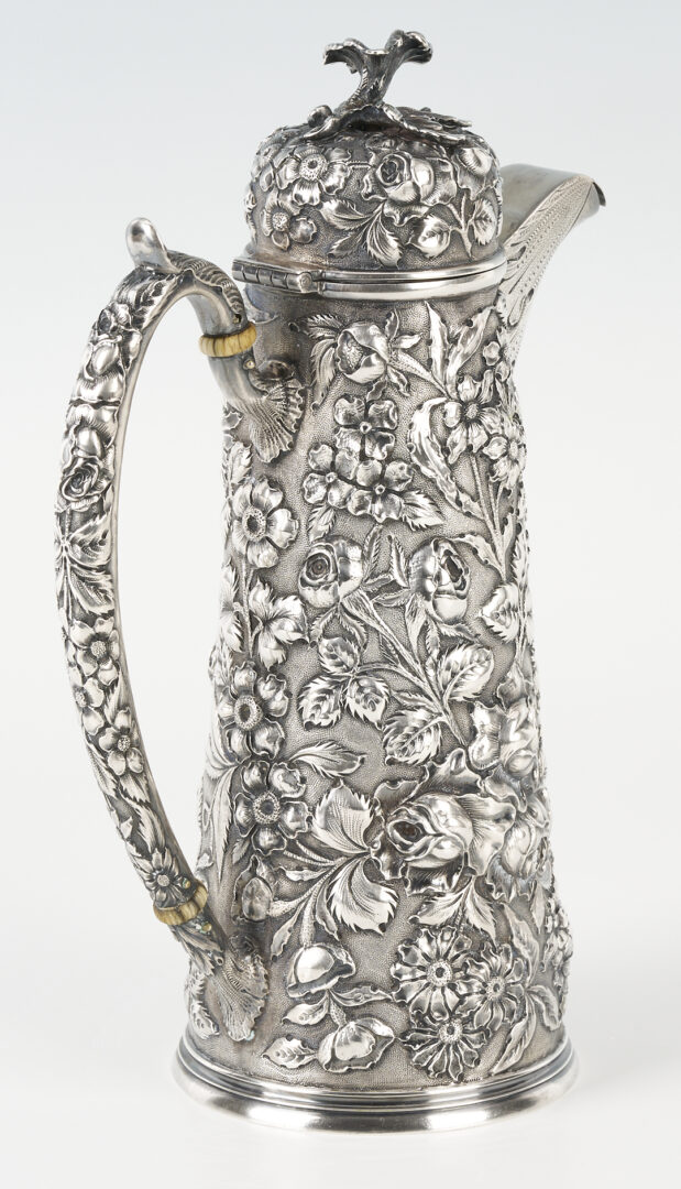 Lot 337: Kirk Repousse Sterling Silver Cheese Scoop & Coffee Pot