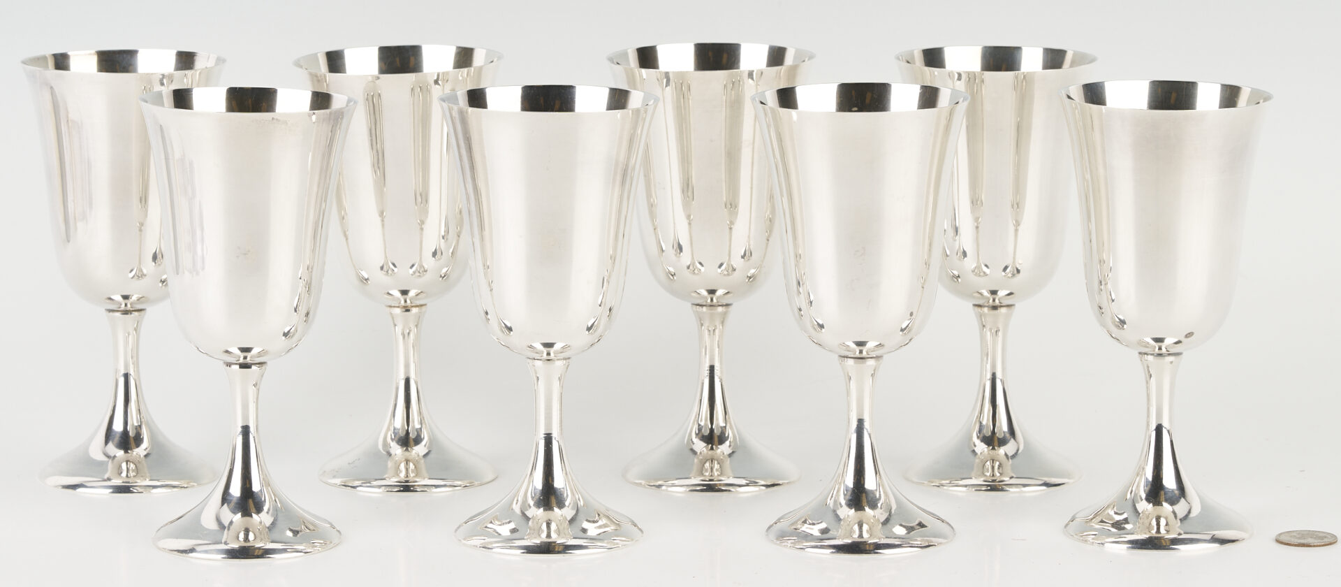 Lot 339: 8 Assembled Sterling Silver Goblets