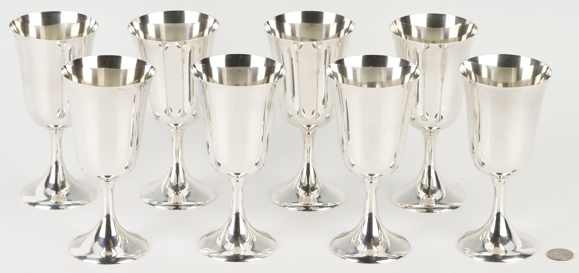 Lot 339: 8 Assembled Sterling Silver Goblets