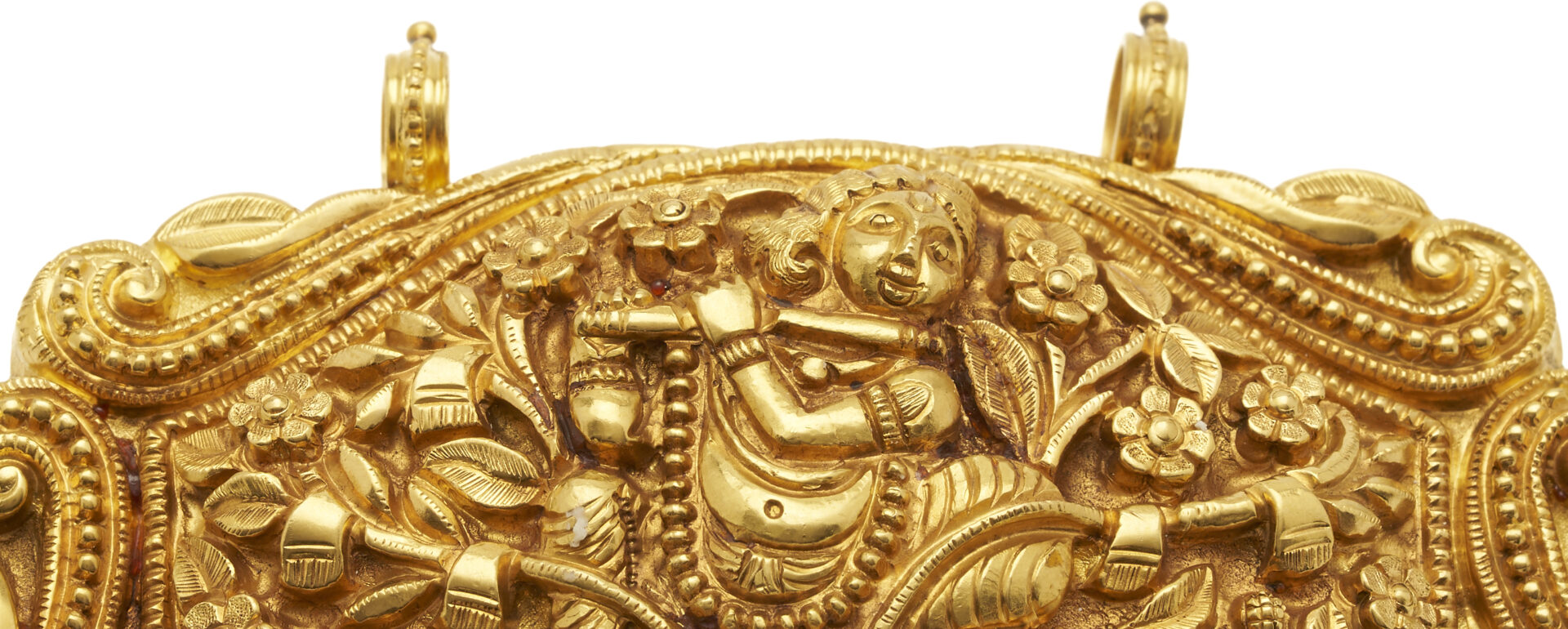 Lot 34: Indian 22K Gold Amulet Depicting Krishna