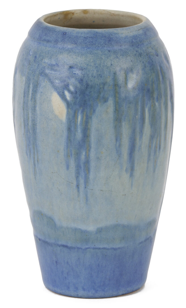 Lot 373: Newcomb College Pottery Vase – Moss, Trees & Moon