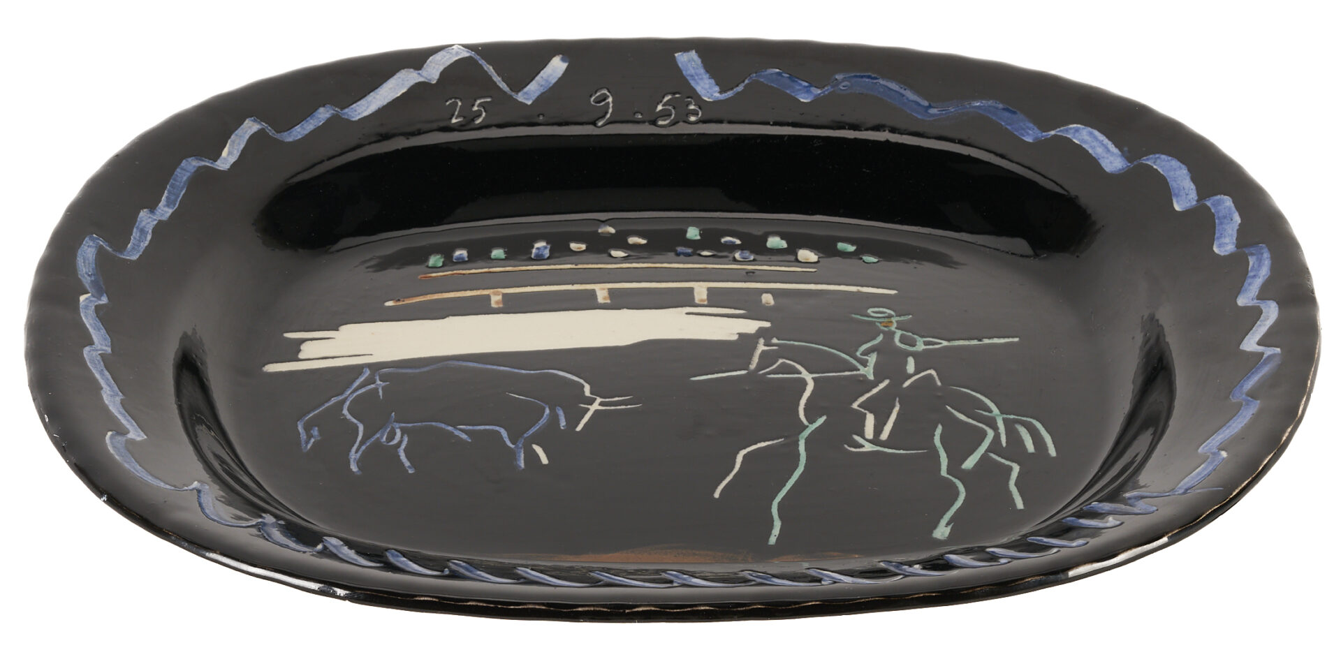 Lot 379: Picasso Madoura Corrida Fond Noir Platter