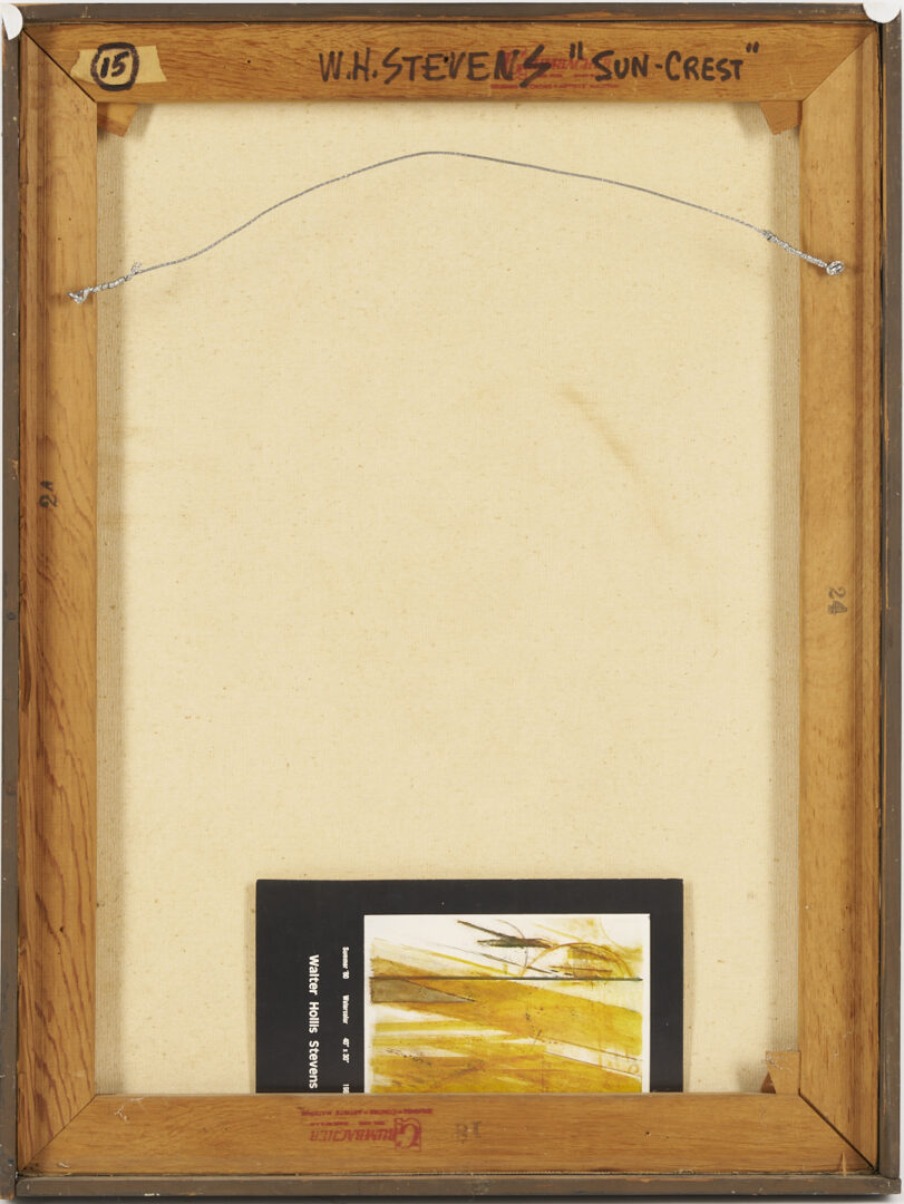 Lot 391: Walter Hollis Stevens Abstract O/C, Sun-Crest