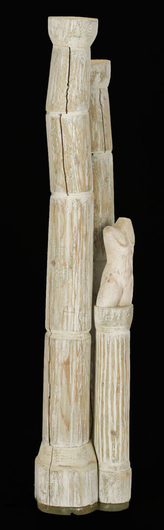 Lot 395: Two (2) Meyer Wolfe Carved Wood Totem Sculptures, Exhibited