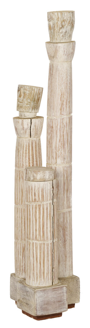 Lot 395: Two (2) Meyer Wolfe Carved Wood Totem Sculptures, Exhibited