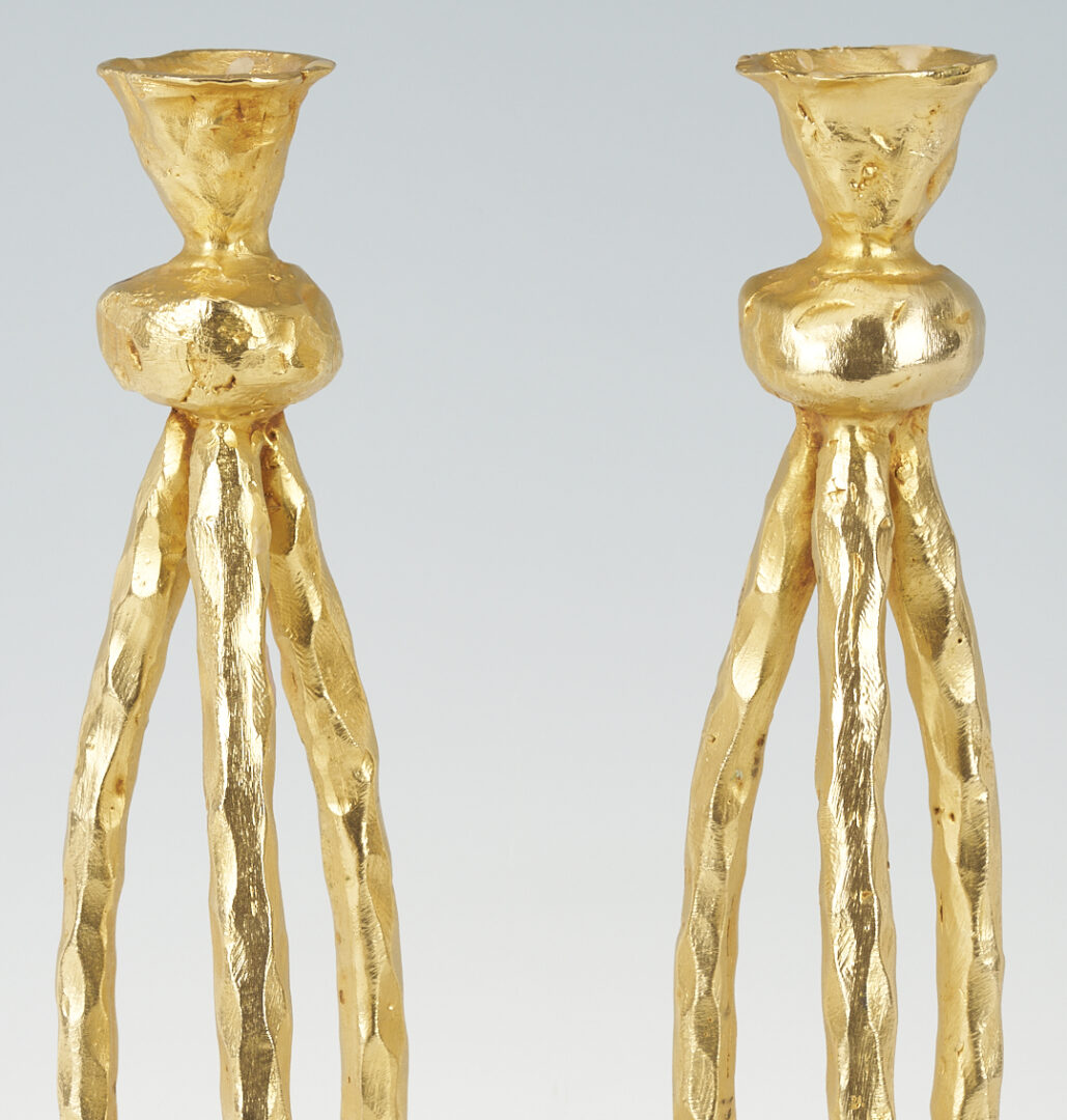 Lot 399: Pair of Pierre Casenove Candlesticks