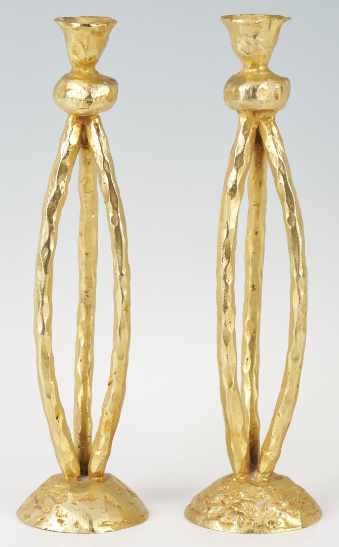 Lot 399: Pair of Pierre Casenove Candlesticks