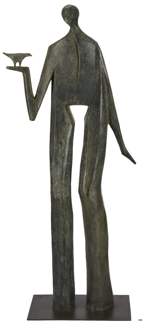 Lot 407: Large JD Hansen Bronze Sculpture, Birdman