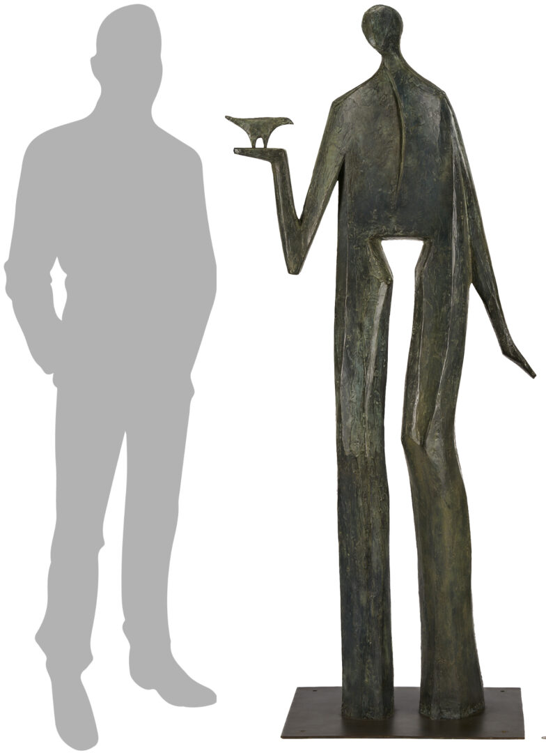 Lot 407: Large JD Hansen Bronze Sculpture, Birdman