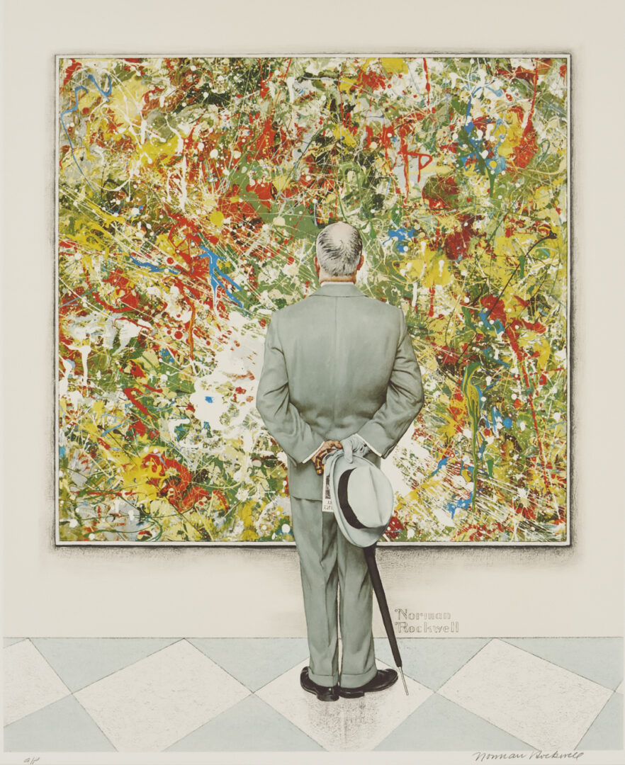 Lot 417: Norman Rockwell Signed Lithograph, The Connoisseur