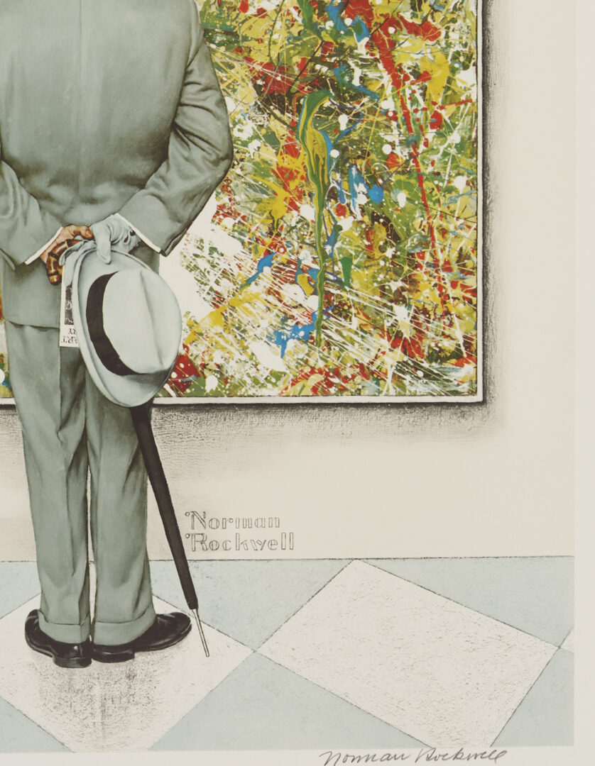 Lot 417: Norman Rockwell Signed Lithograph, The Connoisseur