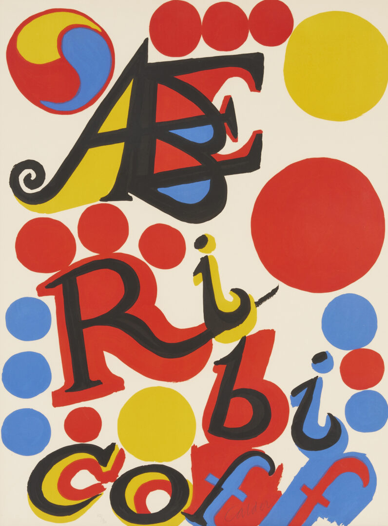 Lot 419: Alexander Calder Signed Political Lithograph, Abe Ribicoff