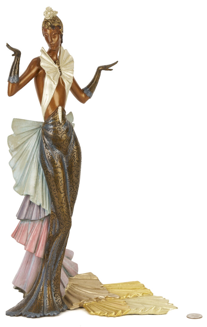 Lot 424: Erte Gilded & Cold Painted Bronze Sculpture, Copacabana