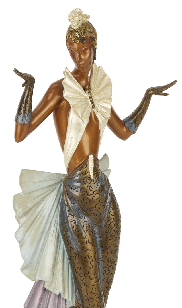 Lot 424: Erte Gilded & Cold Painted Bronze Sculpture, Copacabana