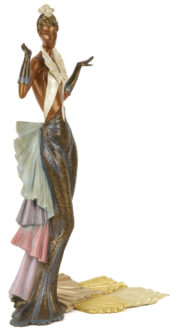 Lot 424: Erte Gilded & Cold Painted Bronze Sculpture, Copacabana