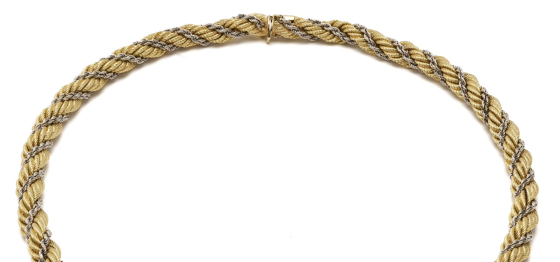 Lot 42: Lady's Italian 18K Gold 24" Two Tone Rope Necklace