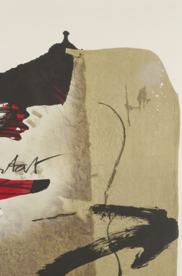 Lot 437: Antoni Tapies Signed Lithograph, Llibertat/ Liberty, plus Exhibtion Catalog