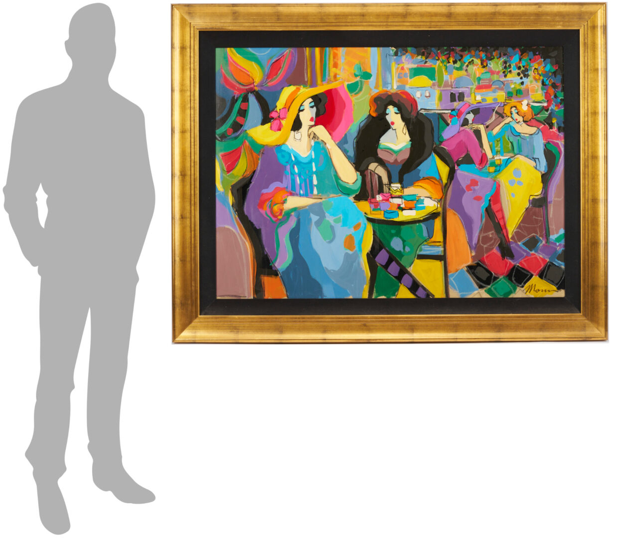 Lot 438: Large Isaac Maimon Painting, Women Dining