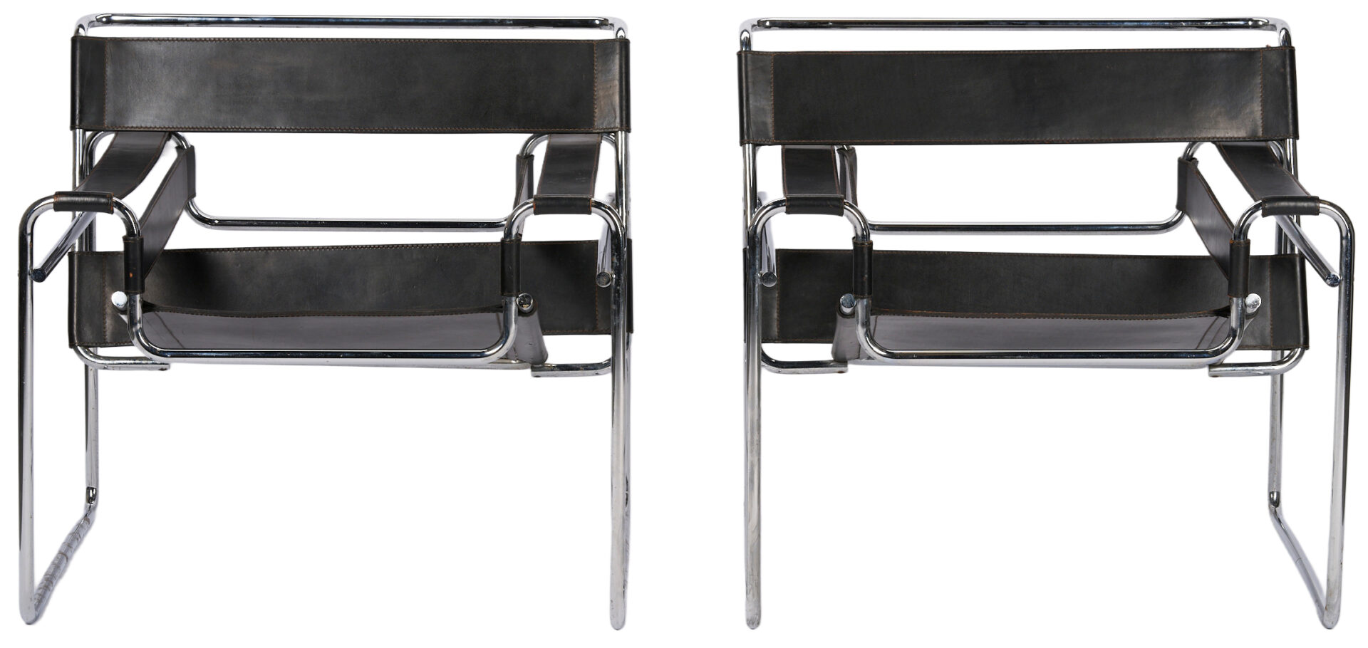 Lot 443: Pair Marcel Breuer for Knoll Wassily Chairs, Labeled