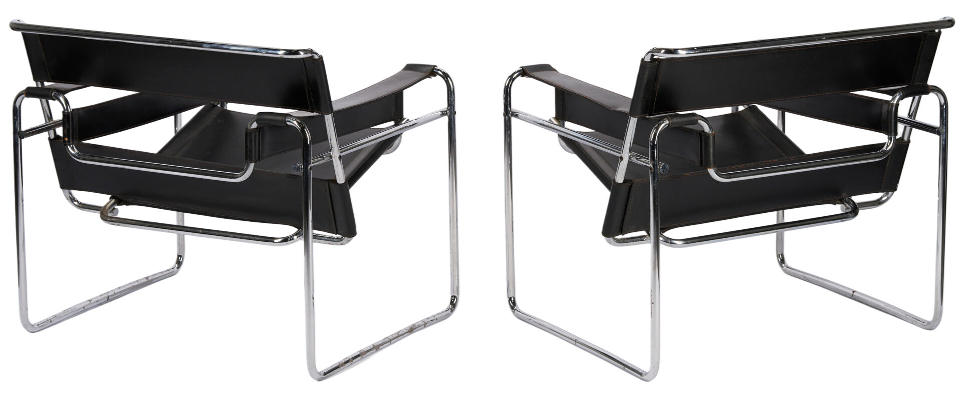 Lot 443: Pair Marcel Breuer for Knoll Wassily Chairs, Labeled