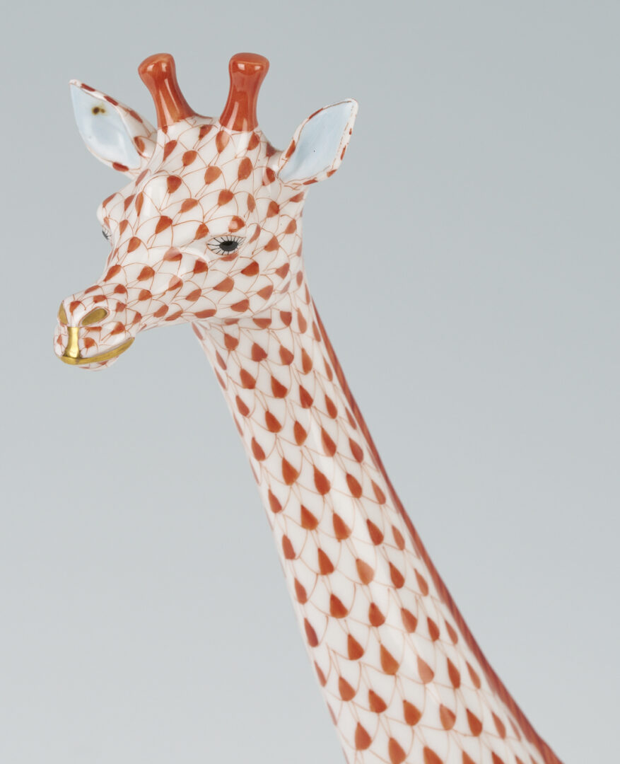 Lot 456: Large Herend Giraffe, Red Fish Scale