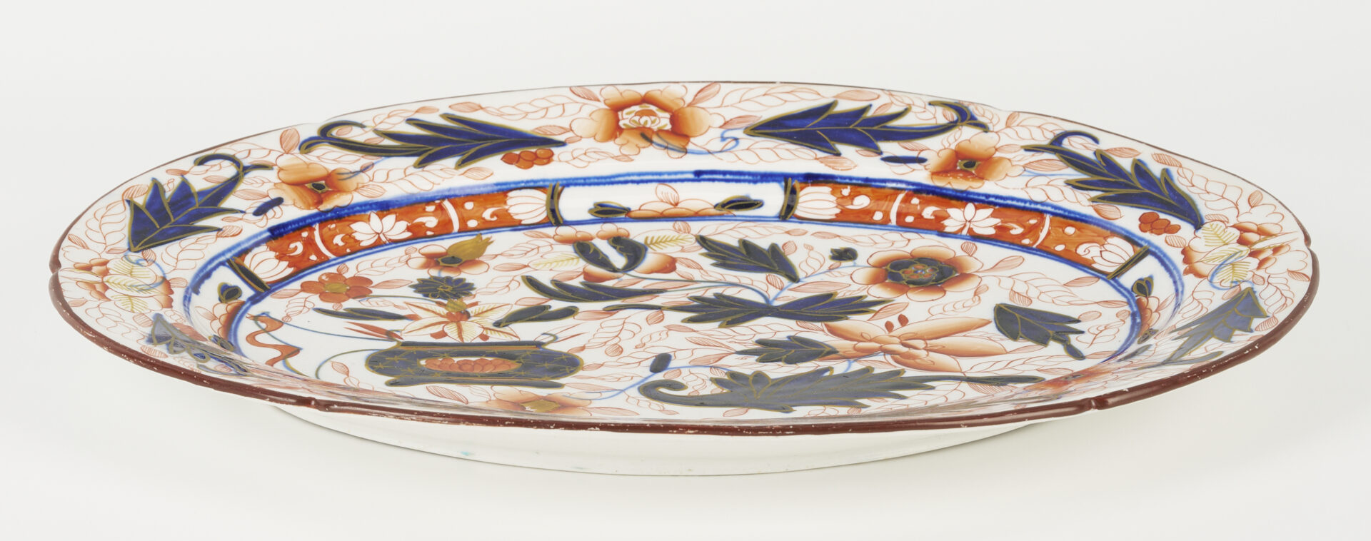 Lot 458: English Imari Platter with Ormolu Stand