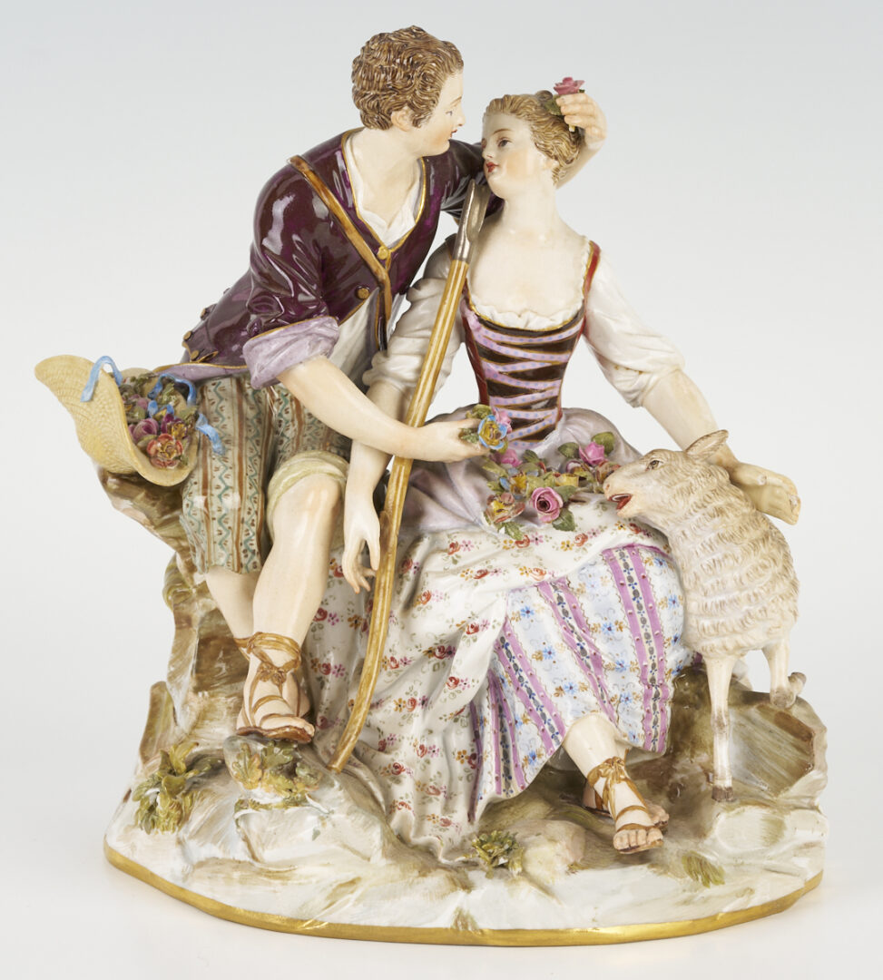 Lot 462: 2 Meissen Porcelain Figural Groups