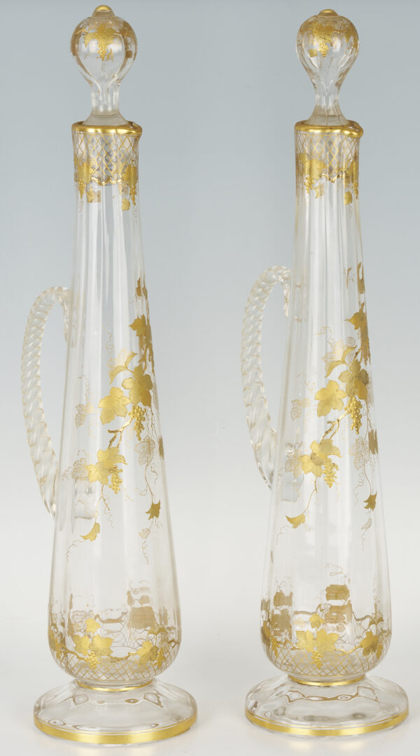 Lot 465: 18 Gilt Glass Goblets and Decanters