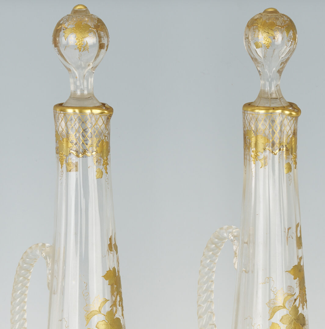 Lot 465: 18 Gilt Glass Goblets and Decanters