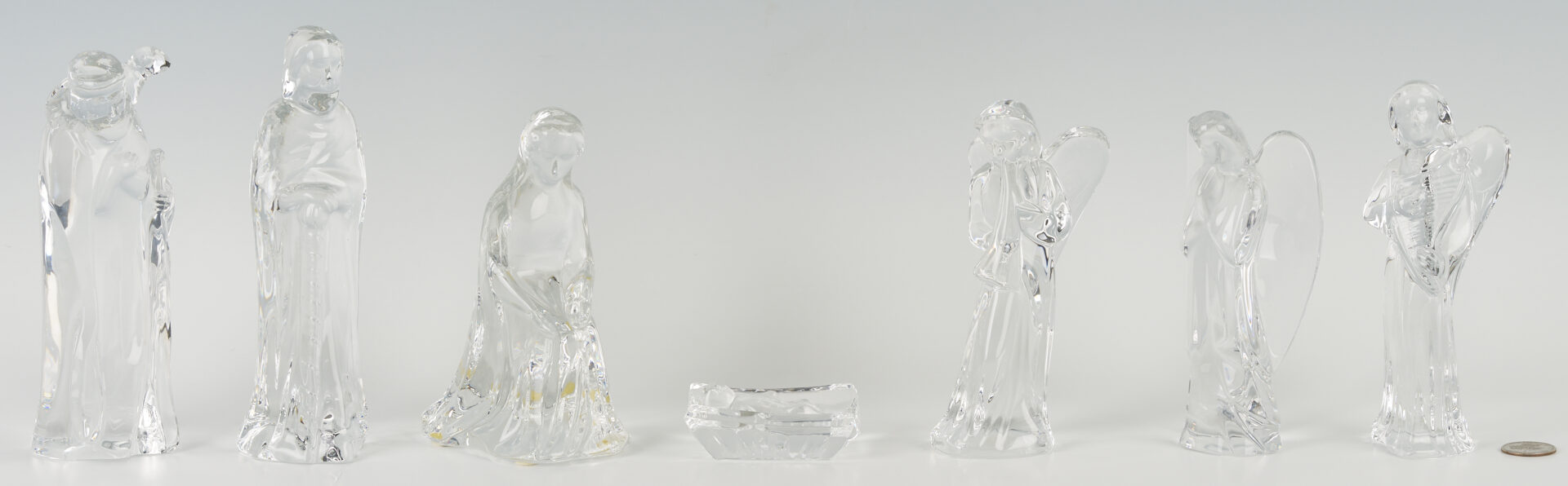 Lot 468: Baccarat Crystal Nativity Set, 7 Pcs.