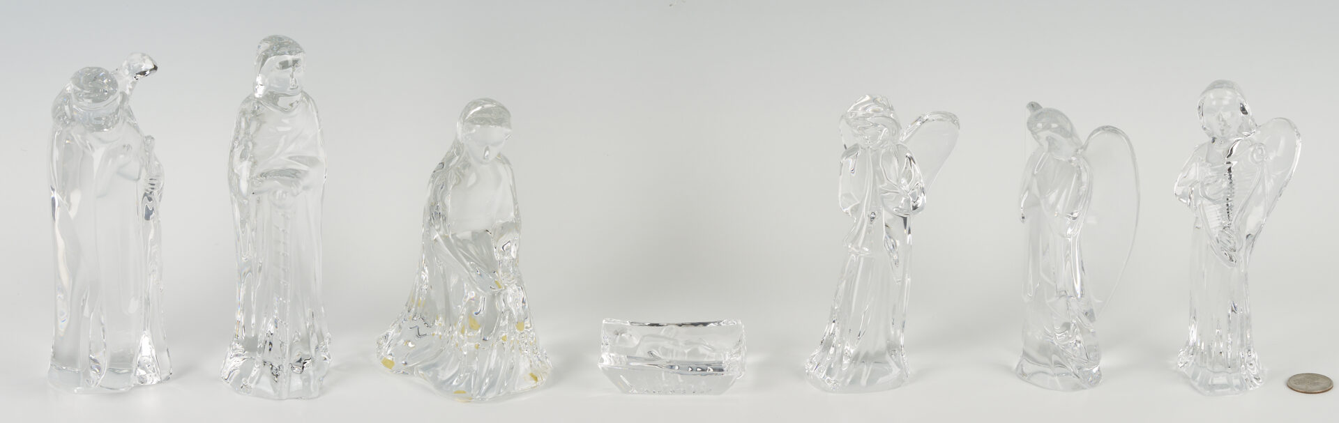 Lot 468: Baccarat Crystal Nativity Set, 7 Pcs.