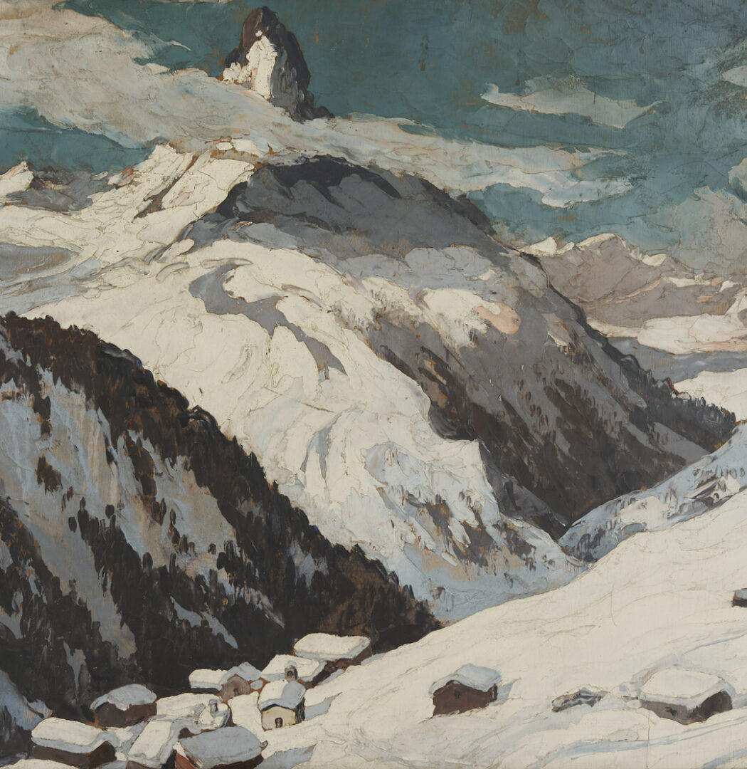 Lot 470: Lucien Poignant Oil Painting, Alpine Landscape