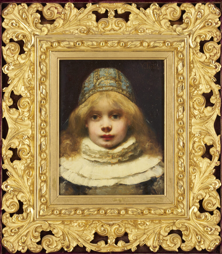 Lot 474: Victor Tortez, O/B Portrait of a Dutch Child