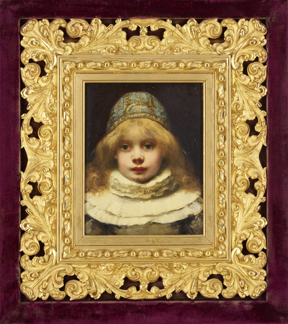 Lot 474: Victor Tortez, O/B Portrait of a Dutch Child