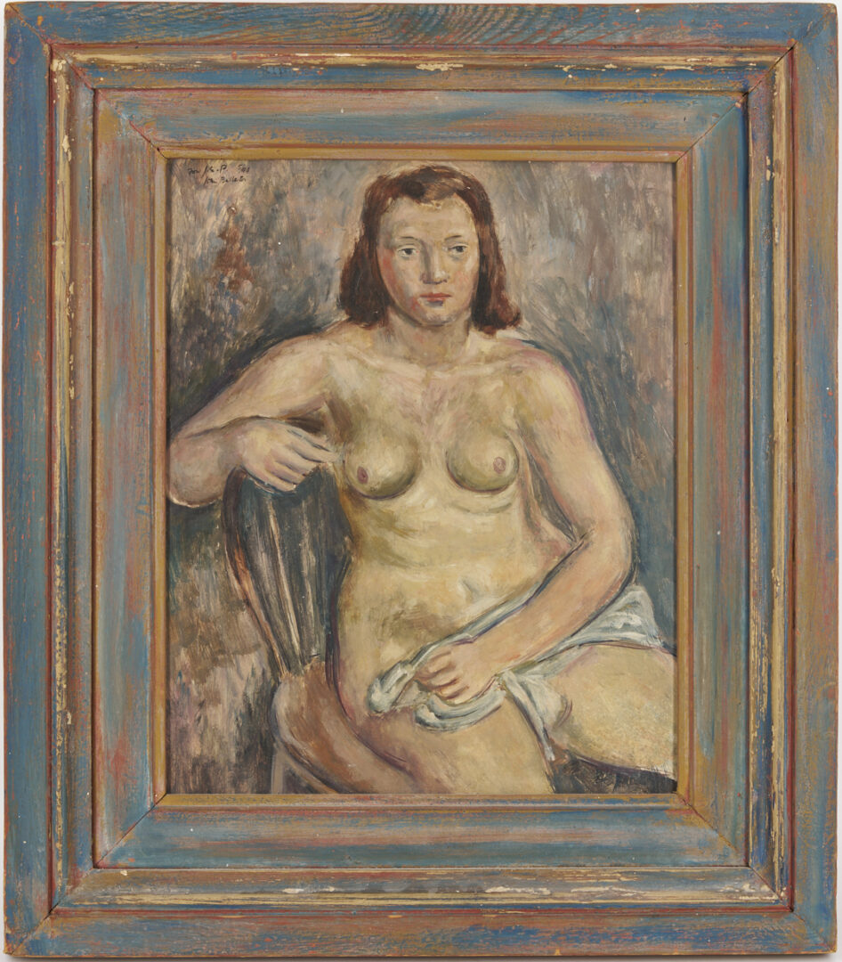 Lot 483: John Ballator Oil Painting of a Nude Woman