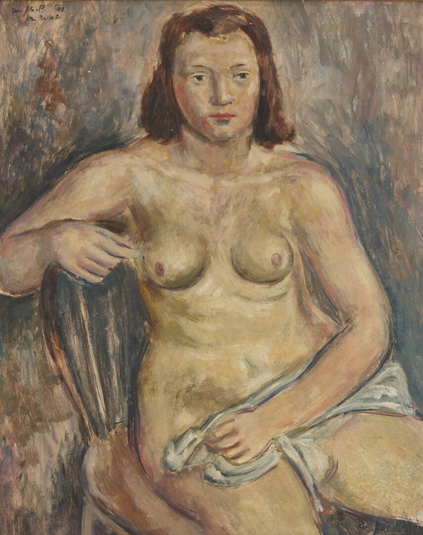 Lot 483: John Ballator Oil Painting of a Nude Woman