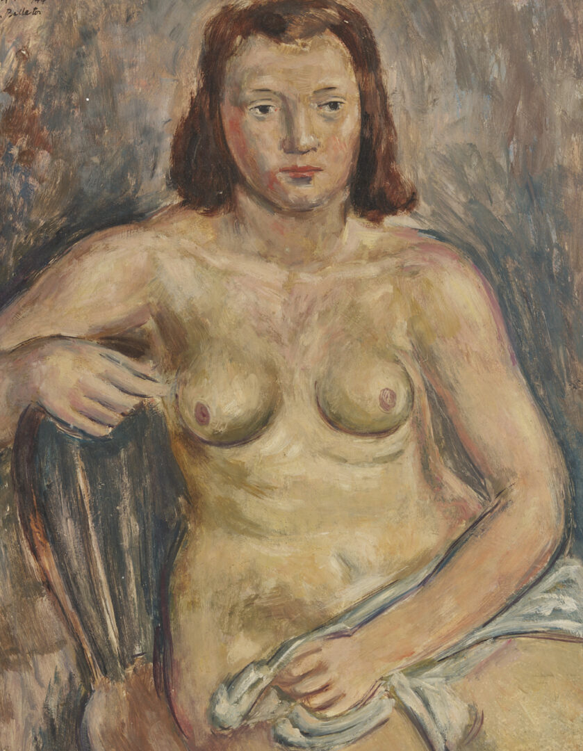 Lot 483: John Ballator Oil Painting of a Nude Woman