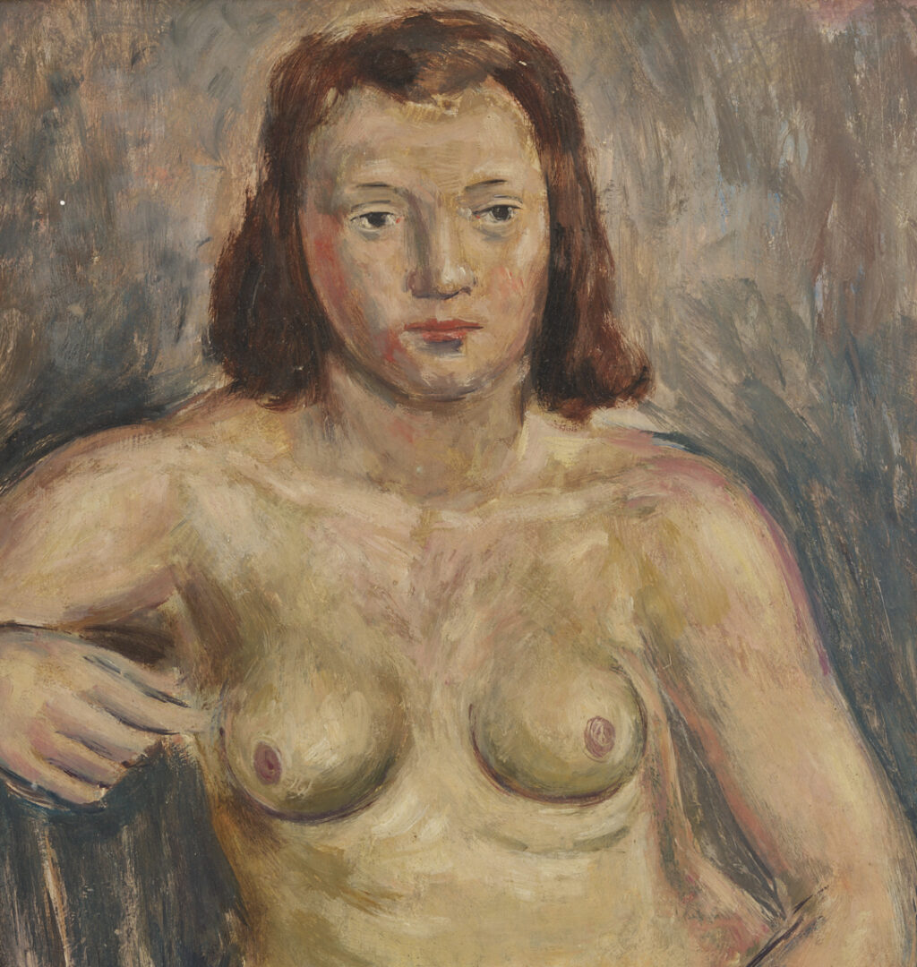 Lot 483: John Ballator Oil Painting of a Nude Woman