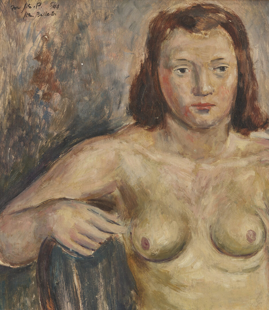 Lot 483: John Ballator Oil Painting of a Nude Woman