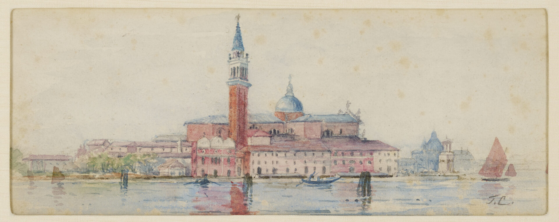 Lot 488: 3 Thomas Campbell Watercolors, Venetian Scenes