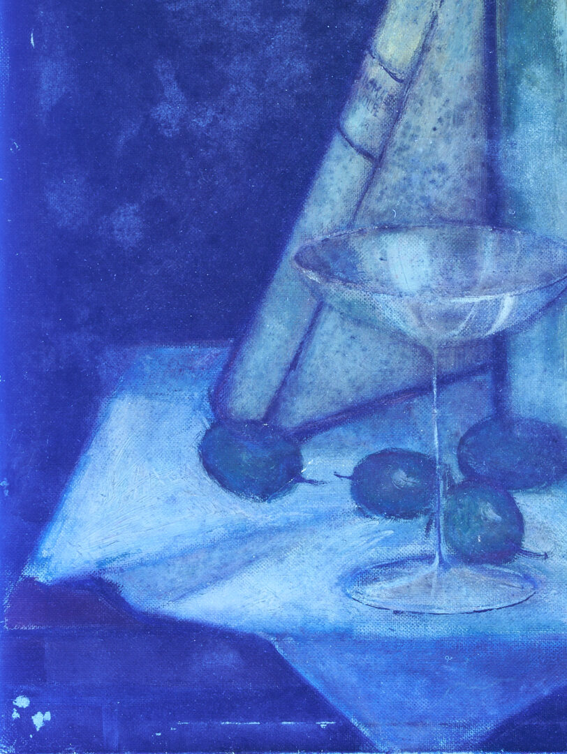 Lot 499: Bill Sawyer Oil Still Life, A Cocktail and Thomas Wolfe