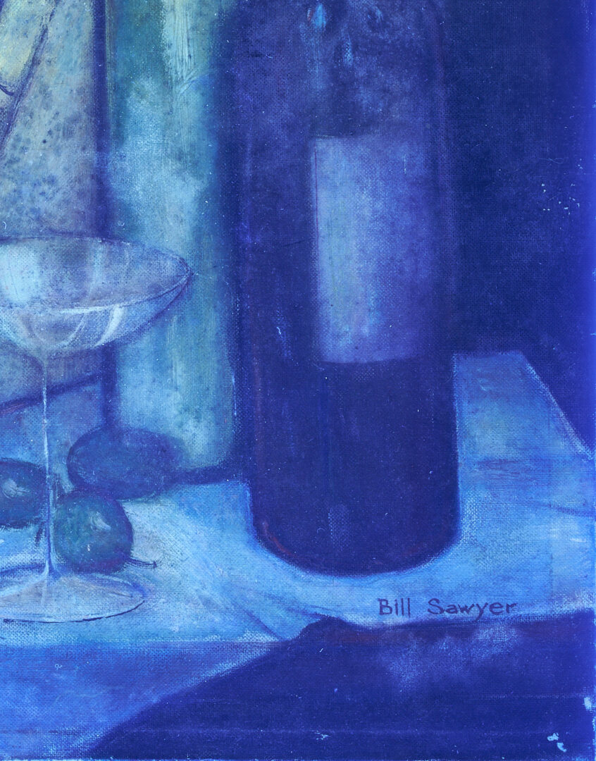 Lot 499: Bill Sawyer Oil Still Life, A Cocktail and Thomas Wolfe