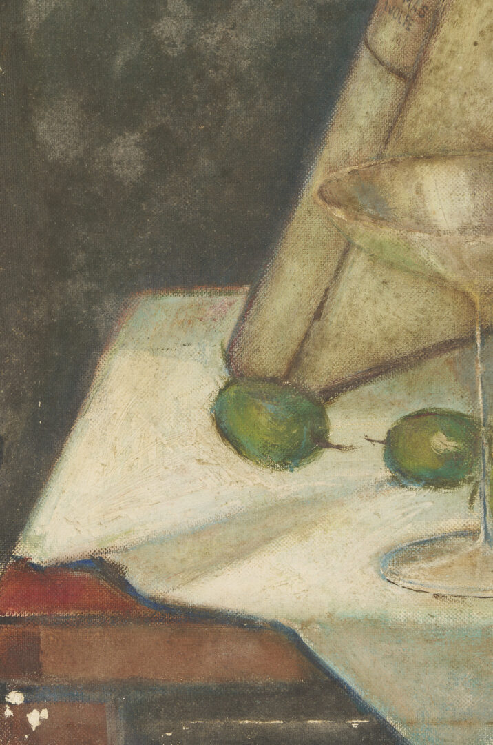 Lot 499: Bill Sawyer Oil Still Life, A Cocktail and Thomas Wolfe