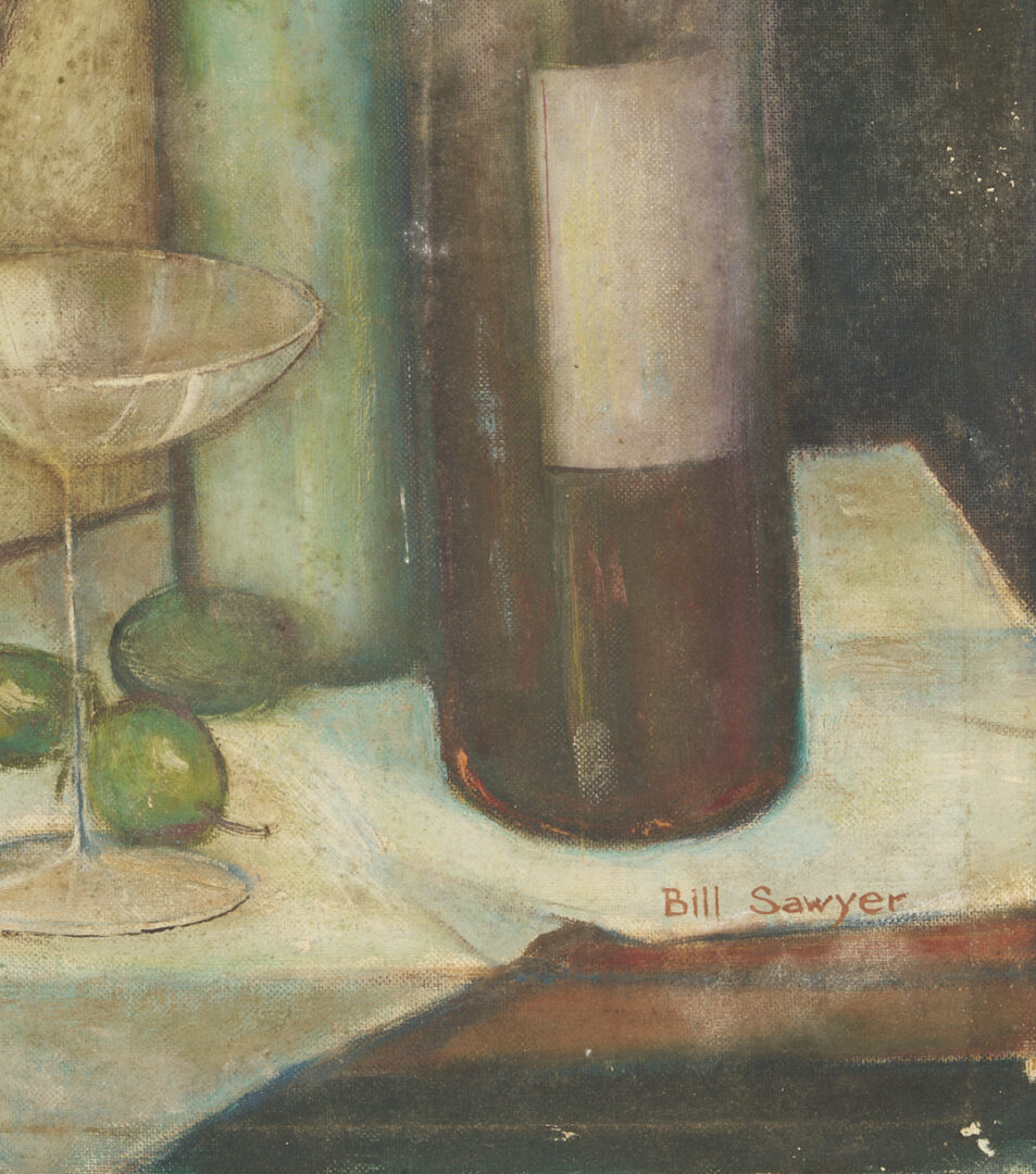 Lot 499: Bill Sawyer Oil Still Life, A Cocktail and Thomas Wolfe