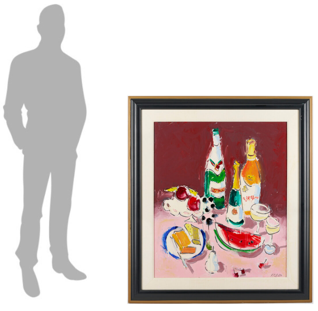 Lot 501: Harold Kraus Still Life w/ Wine & Watermelon