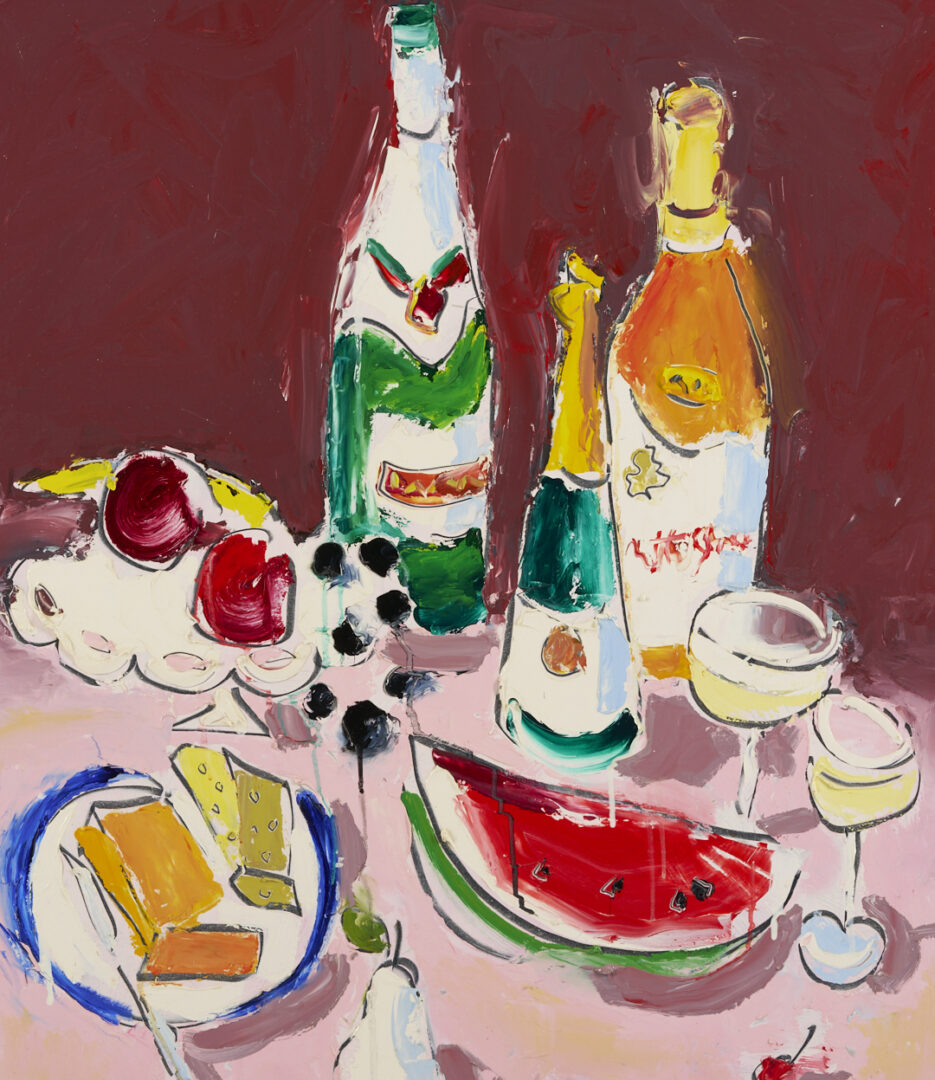 Lot 501: Harold Kraus Still Life w/ Wine & Watermelon