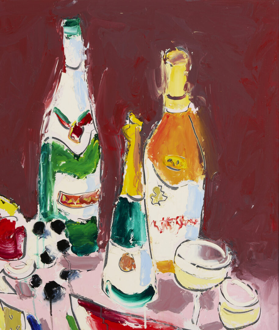 Lot 501: Harold Kraus Still Life w/ Wine & Watermelon