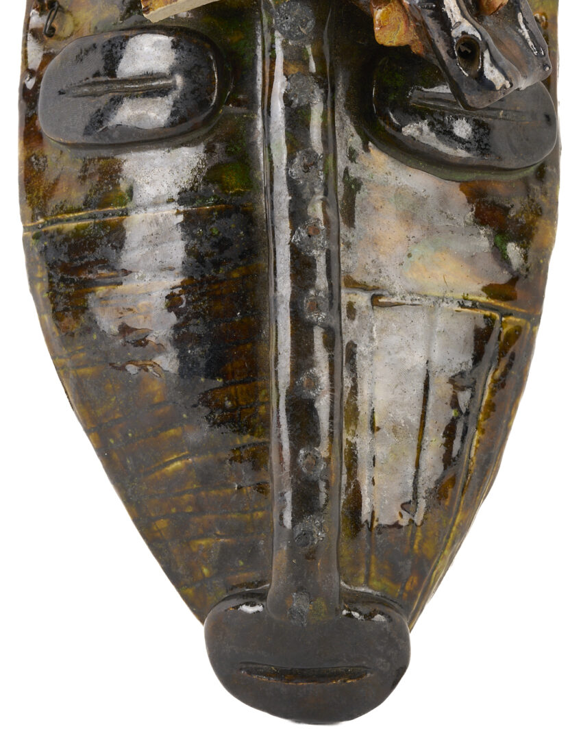 Lot 505: Sammie Nicely Mask Sculpture w/ Metal Ornamentation